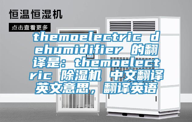 themoelectric dehumidifier 的翻譯是：themoelectric 除濕機 中文翻譯英文意思，翻譯英語