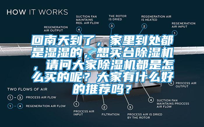 回南天到了，家里到處都是濕濕的，想買臺(tái)除濕機(jī)，請(qǐng)問大家除濕機(jī)都是怎么買的呢？大家有什么好的推薦嗎？