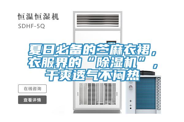 夏日必備的苧麻衣裙，衣服界的“除濕機”，干爽透氣不悶熱