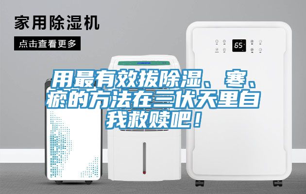 用最有效拔除濕、寒、瘀的方法在三伏天里自我救贖吧！
